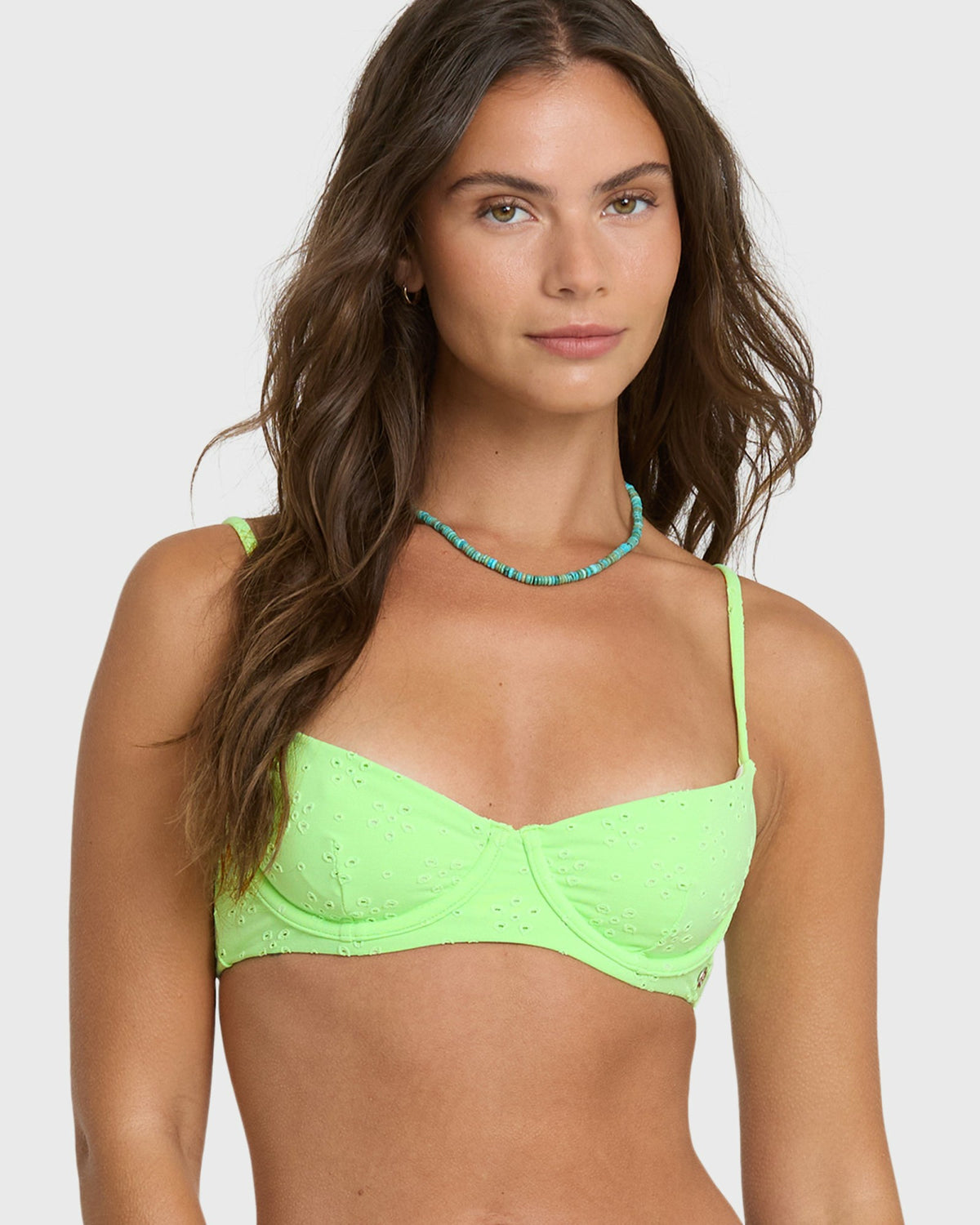 Billabong Women's Simply Sweet Eyelet Helena Underwire Bikini Top - Green Glow