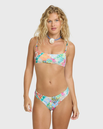 Billabong Women's Hot Mess Jaclyn Crop Bikini Top - Blue Multi