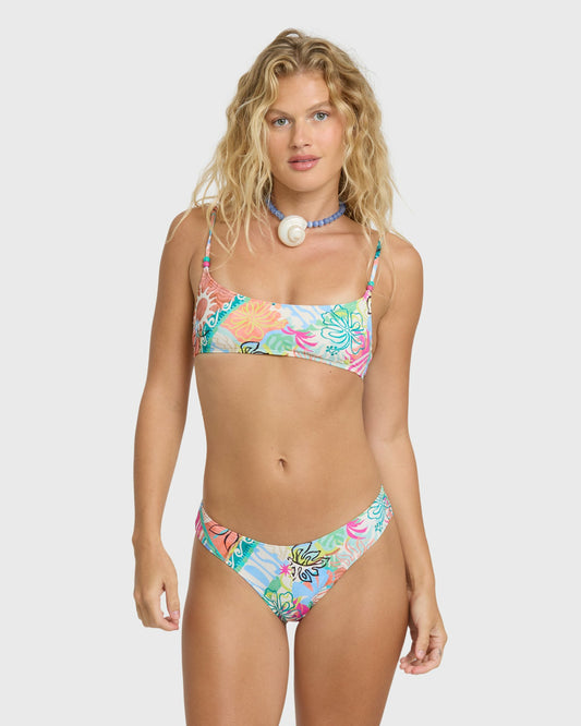 Billabong Women's Hot Mess Jaclyn Crop Bikini Top - Blue Multi