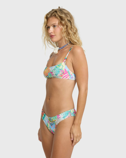 Billabong Women's Hot Mess Jaclyn Crop Bikini Top - Blue Multi