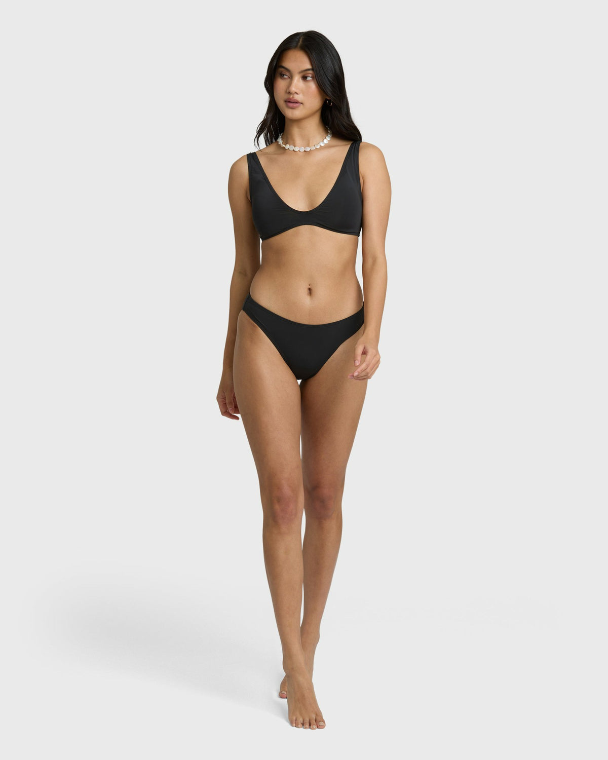 Billabong Women's Sol Searcher Lowrider Full Bikini Bottoms - Black Pebble