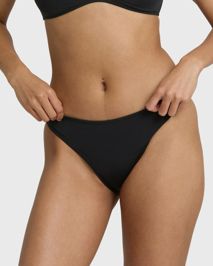 Billabong Women's Sol Searcher Lowrider Full Bikini Bottoms - Black Pebble