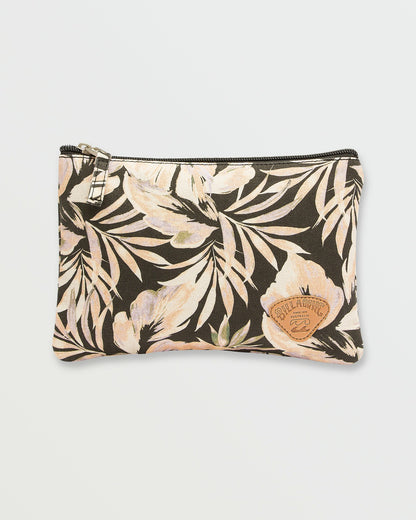 Billabong Women's Lil Snitch Zip Pouch - Black Floral