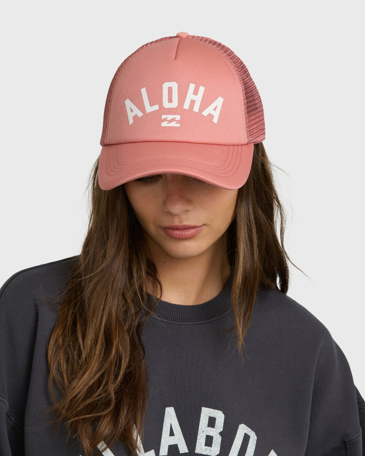 Billabong Women's Across Waves Trucker Hat - Dark Coral
