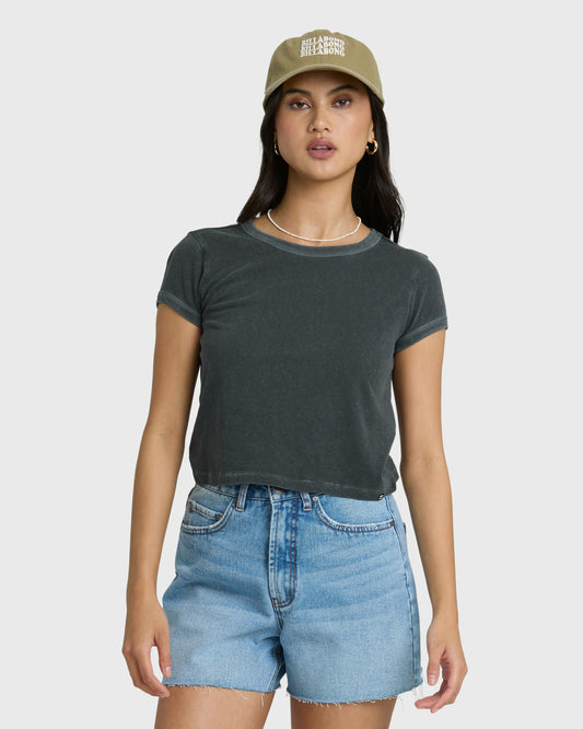 Billabong Women's Daily T Short Sleeve T-Shirt - Black Sands