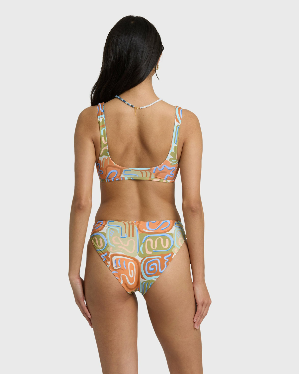 Billabong Women's Le Surf Reversible Lowrider Full Bikini Bottom - Orange Multi