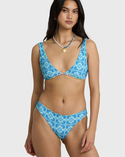 Billabong Women's Le Surf Reversible Lowrider Full Bikini Bottom - Orange Multi