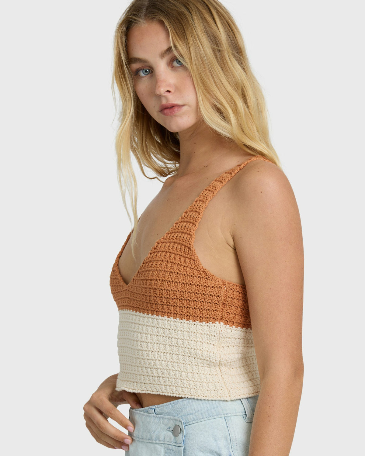 Billabong Women's Anders Sweater Tank - Caramel Cafe