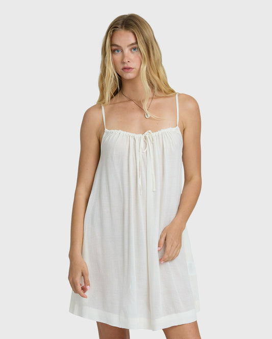 Billabong Women's Beach Song Solid Mini Dress - Salt Crystal