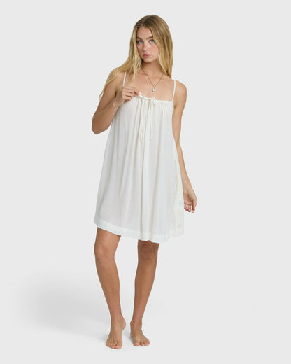 Billabong Women's Beach Song Solid Mini Dress - Salt Crystal