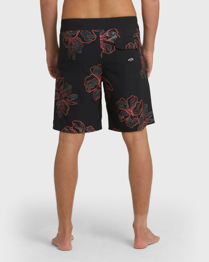 Billabong Men's Sundays Pro 19\" Boardshorts - Black Multi - Black