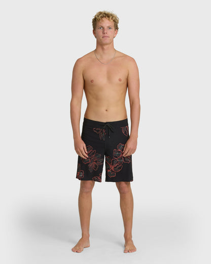 Billabong Men's Sundays Pro 19\" Boardshorts - Black Multi - Black