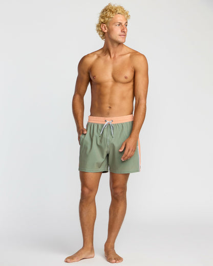 Billabong Men's Dbah Panel Laybacks Swim Trunk - Green Ash