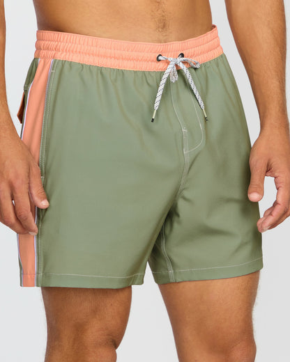 Billabong Men's Dbah Panel Laybacks Swim Trunk - Green Ash