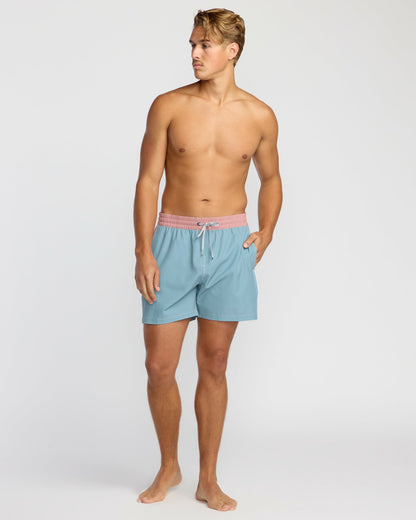Billabong Men's Dbah Panel Laybacks Swim Trunk - Washed Blue