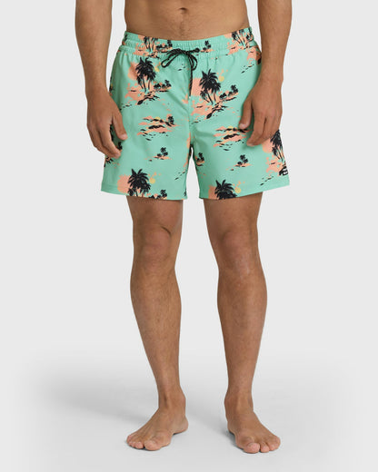 Billabong Men's Lineup Layback 16\" Trunks - Lime Green