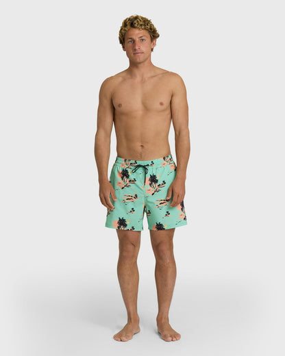 Billabong Men's Lineup Layback 16\" Trunks - Lime Green