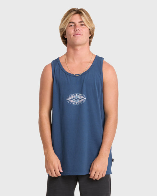 Billabong Men's Rotor Diamond Premium Tank Top - Dark Denim