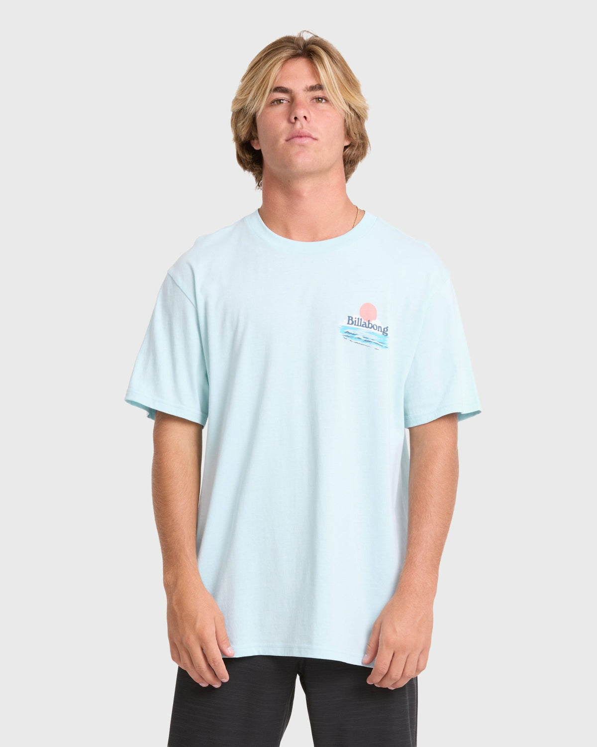 Billabong Men's Lounge Premium Short Sleeve Knit Graphic T-Shirt - Coastal Blue