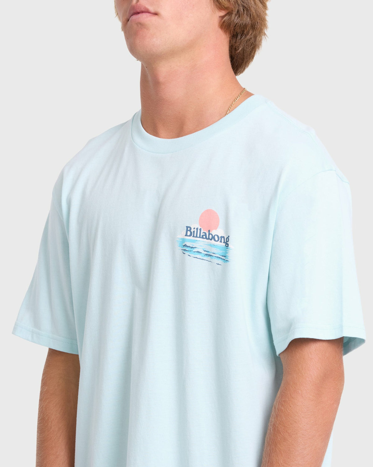 Billabong Men's Lounge Premium Short Sleeve Knit Graphic T-Shirt - Coastal Blue