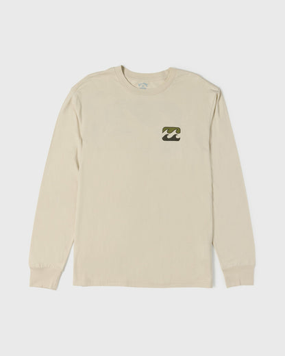 Billabong Men's Crayon Wave Premium Long Sleeve Knit T-Shirt - Oatmeal