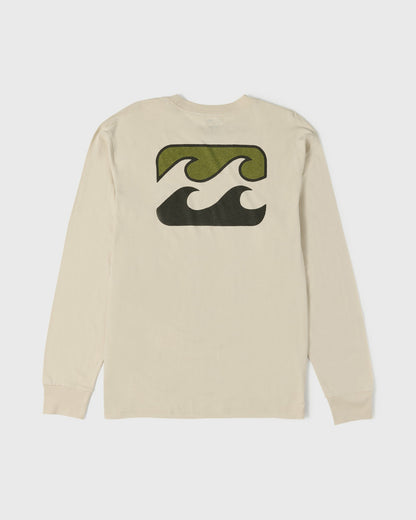 Billabong Men's Crayon Wave Premium Long Sleeve Knit T-Shirt - Oatmeal