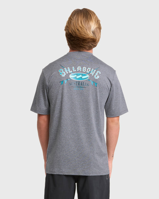 Billabong Men's Crossboards Short Sleeve Surf Tee - Light Gray Heather
