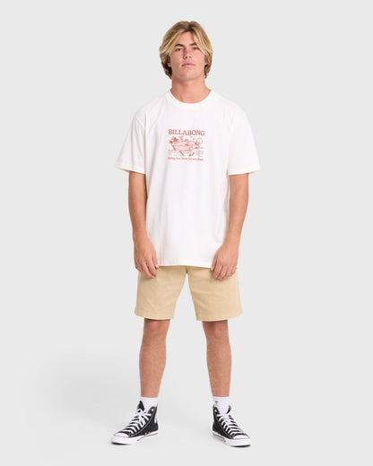 Billabong Men's Twinny Premium Short Sleeve Knit T-Shirt - Off White
