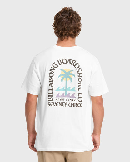 Billabong Men's Portal Premium Short Sleeve Knit T-Shirt - Off White