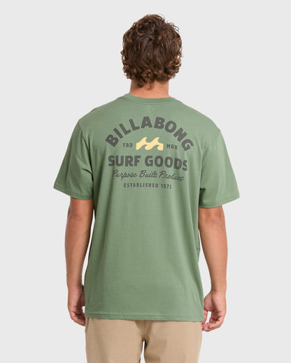Billabong Men's Foundry Premium Short Sleeve Cotton Graphic T-Shirt - Hedge Green