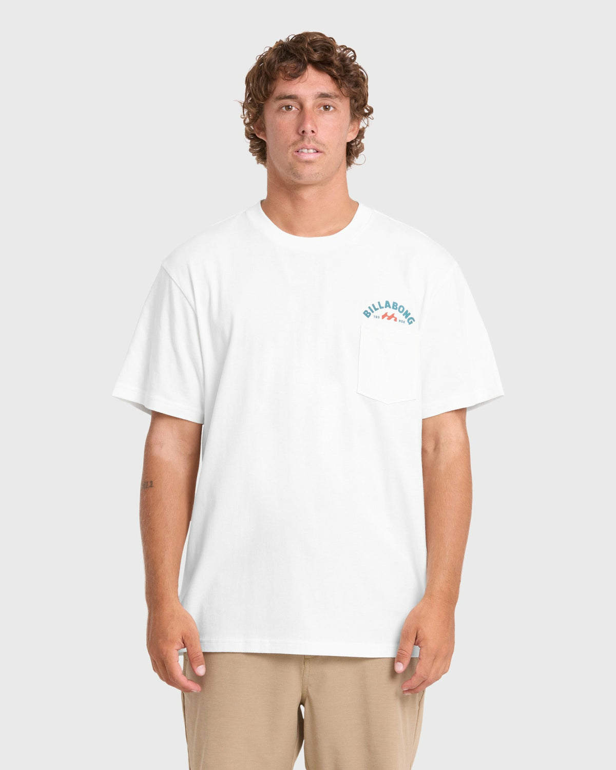 Billabong Men's Foundry Premium Short Sleeve Cotton Graphic T-Shirt - Off White