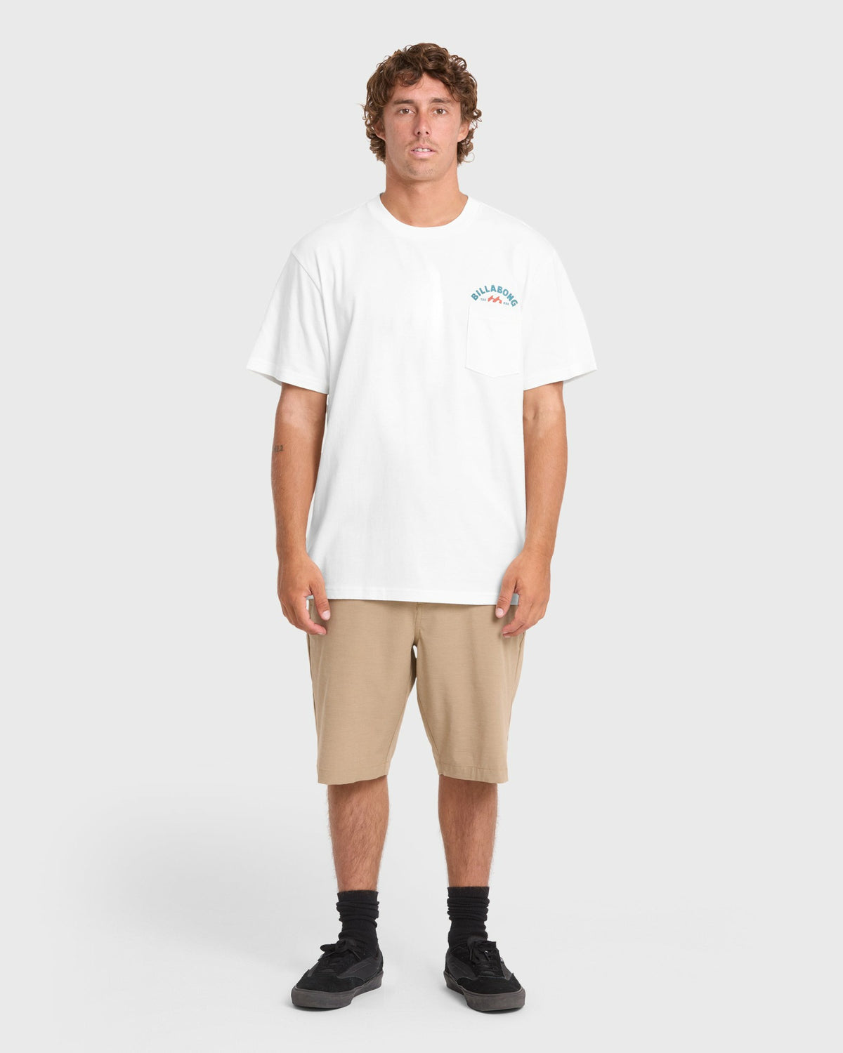 Billabong Men's Foundry Premium Short Sleeve Cotton Graphic T-Shirt - Off White