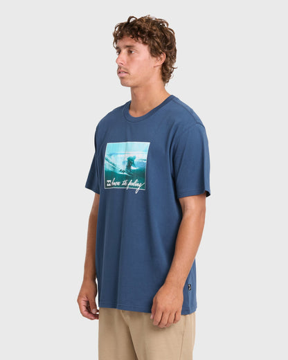 Billabong Men's Lucid Premium Short Sleeve Cotton Graphic T-Shirt - Dark Denim