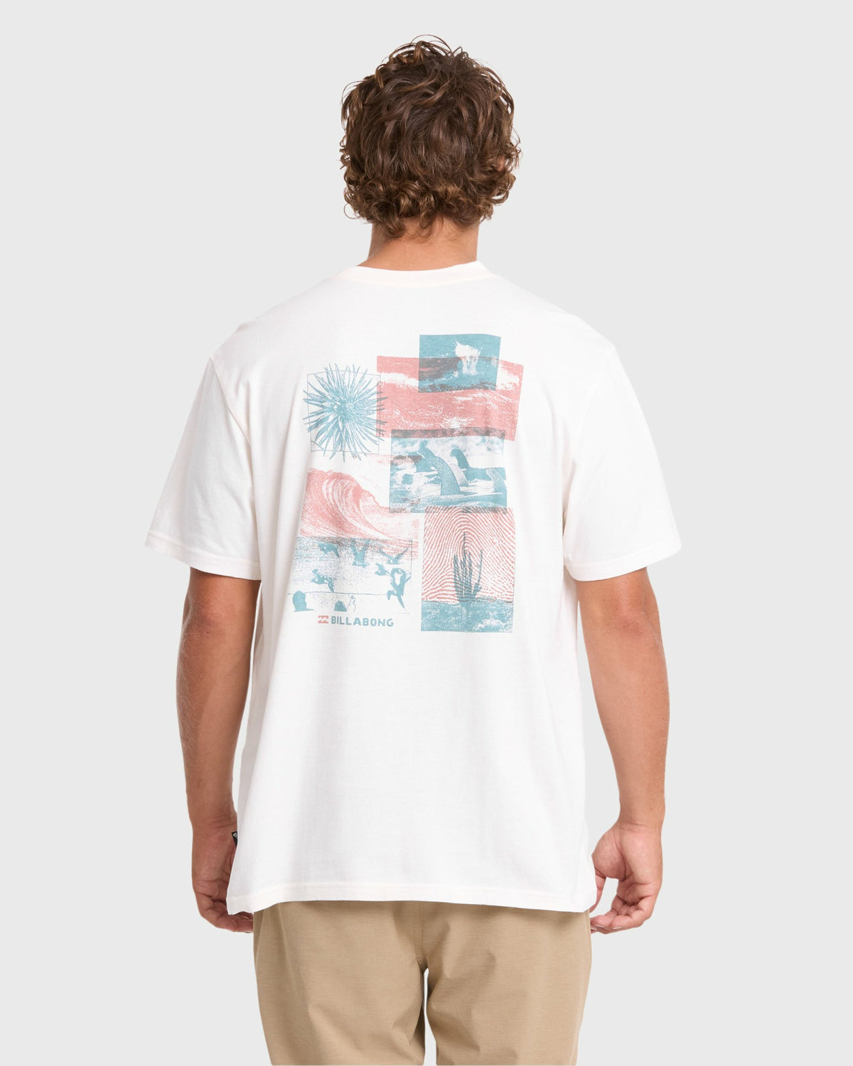 Billabong Men's Montage Premium Short Sleeve Cotton T-Shirt - Off White