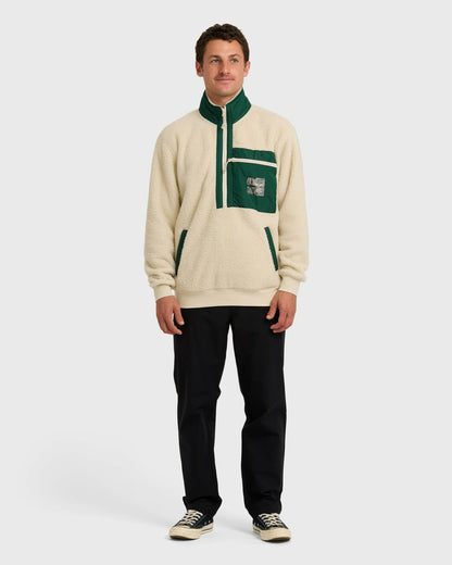 Billabong Men's Salinity Now Boundary Mock Neck Sweatshirt - Chino