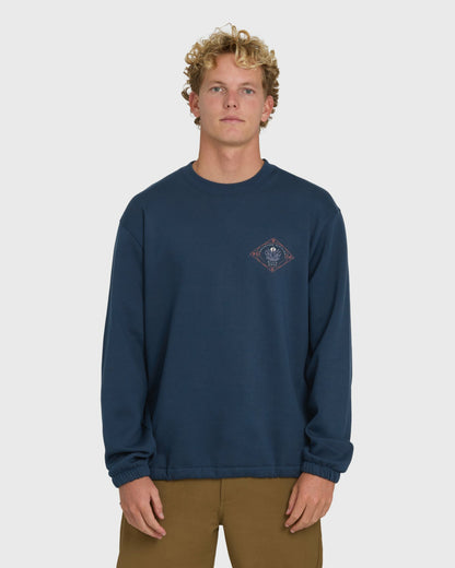 Billabong Men's Compass Crewneck Sweatshirt - Dark Blue