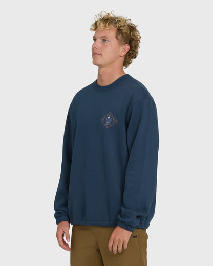 Billabong Men's Compass Crewneck Sweatshirt - Dark Blue