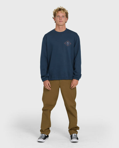 Billabong Men's Compass Crewneck Sweatshirt - Dark Blue