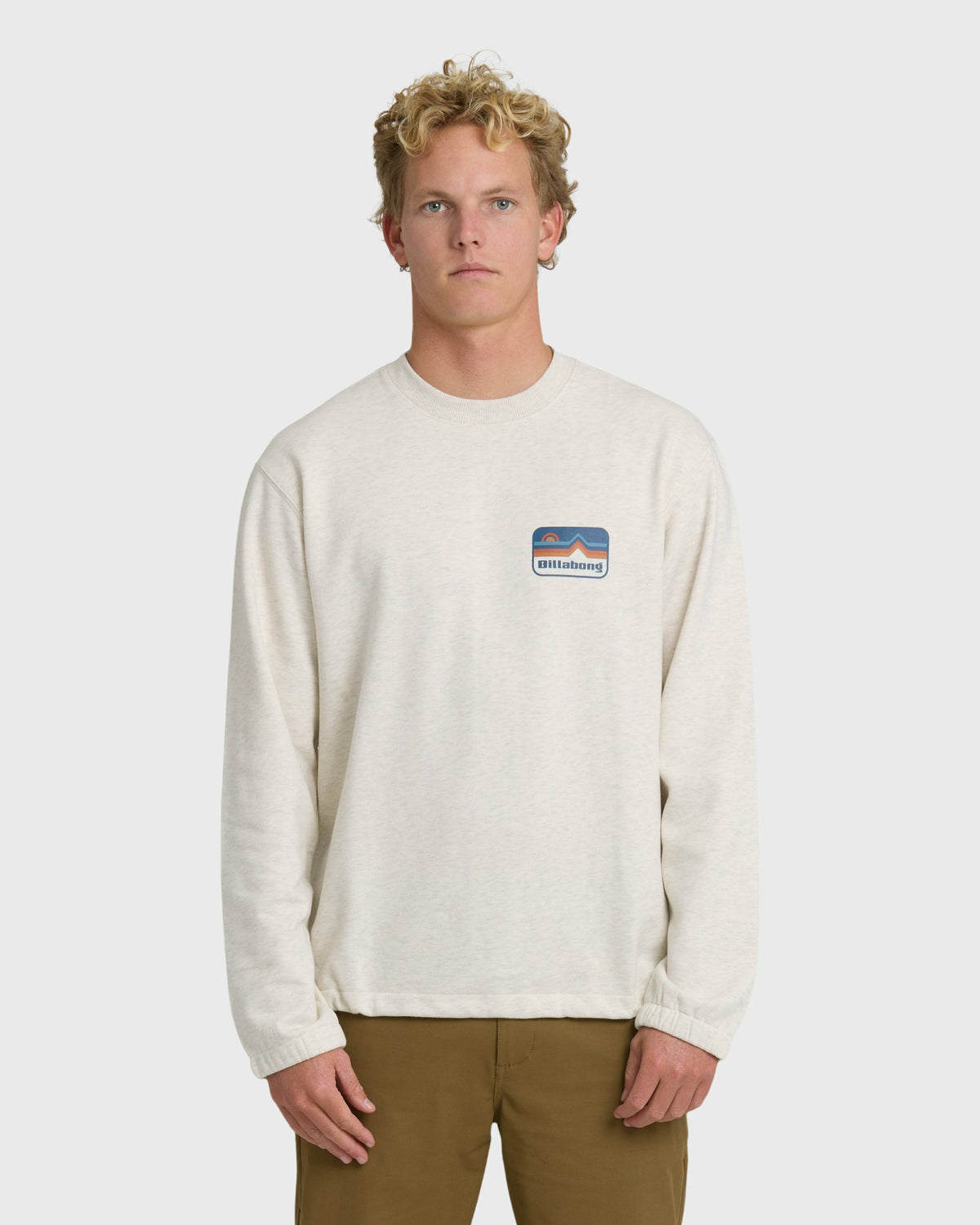 Billabong Men's Compass Crewneck Sweatshirt - Oatmeal Heather.