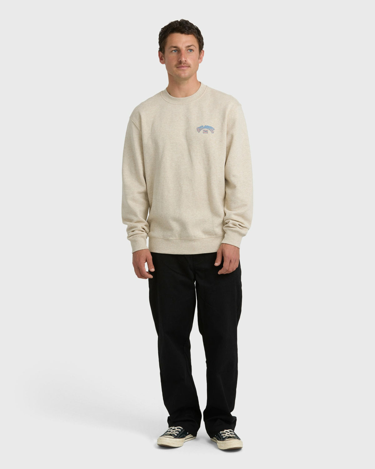 Billabong Men's Short Sands Crewneck Sweatshirt - Bone Heather