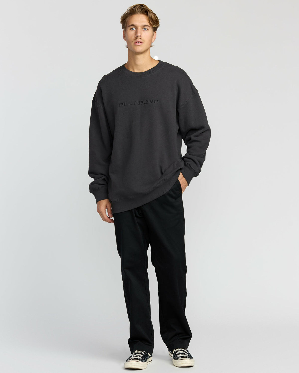 Billabong Men's Iconic Emboss Crewneck Sweatshirt - Black
