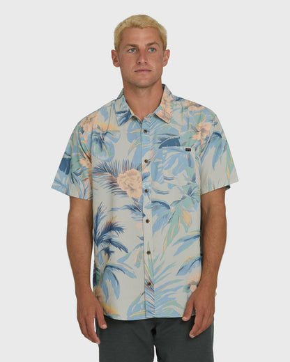Billabong Men's Sundays Lounge Short Sleeve Woven Shirt - Blue Horizon