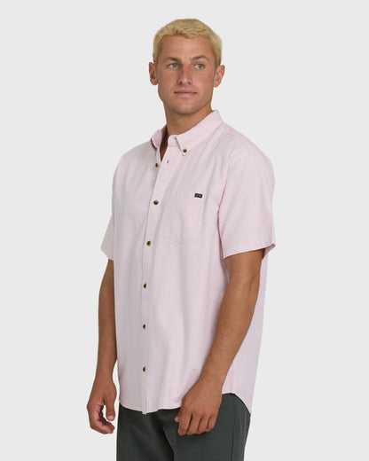 Billabong Men's All Day Short Sleeve Woven Shirt - Ash Rose