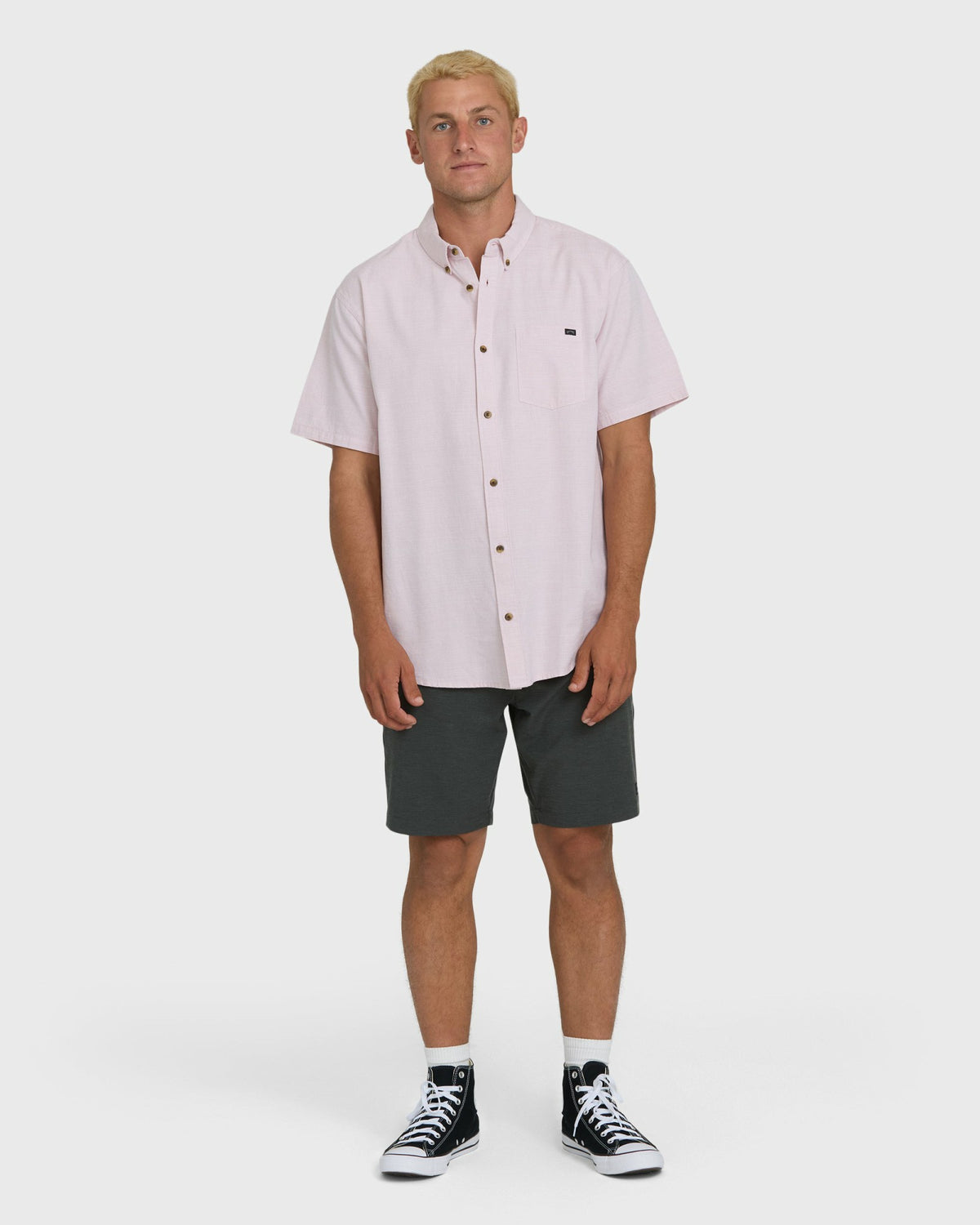 Billabong Men's All Day Short Sleeve Woven Shirt - Ash Rose