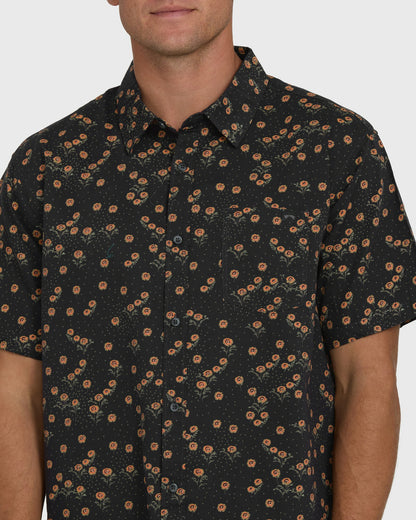 Billabong Men's Sundays Mini Short Sleeve Woven Shirt - Black