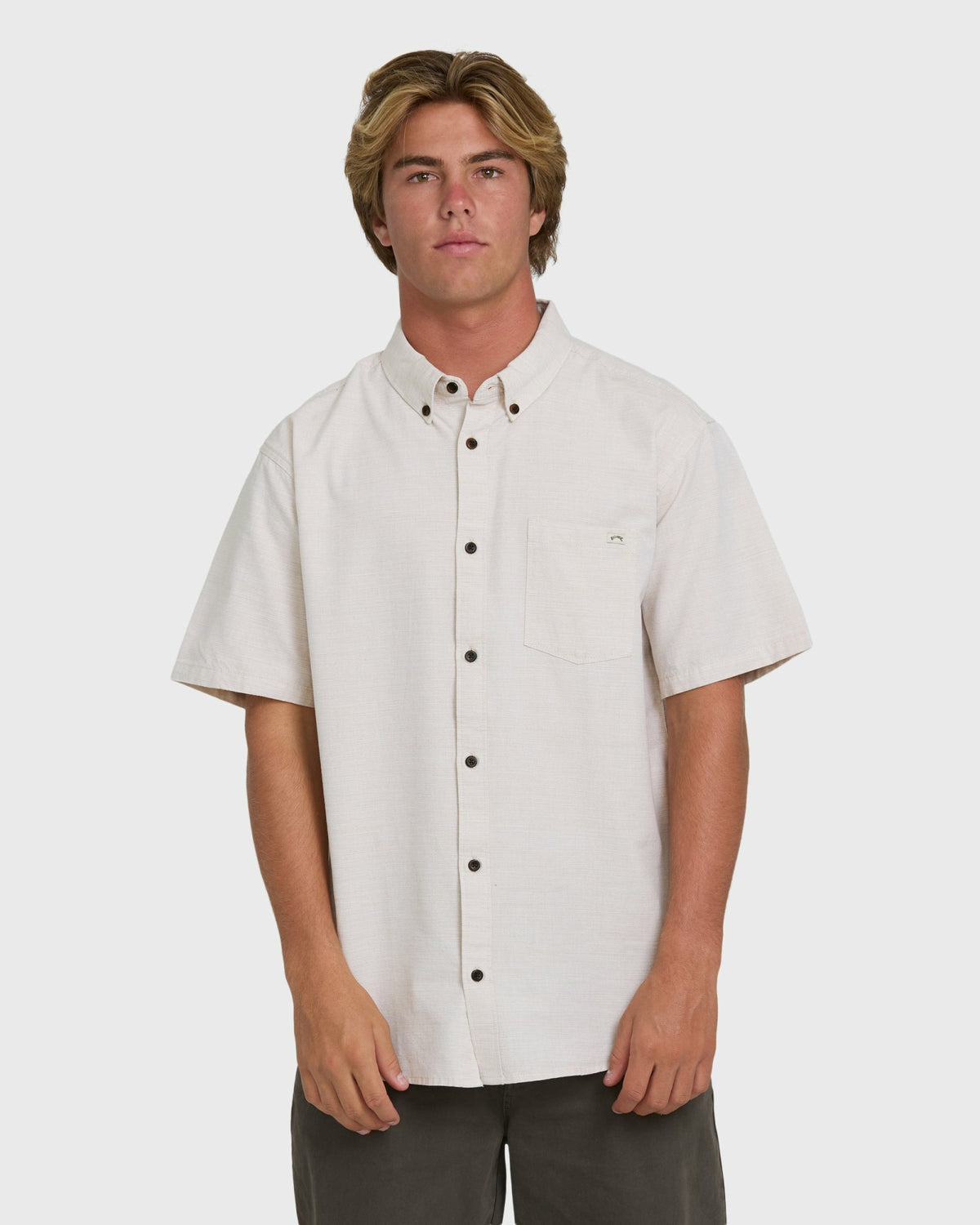 Billabong Men's All Day Short Sleeve Woven Shirt - Khaki