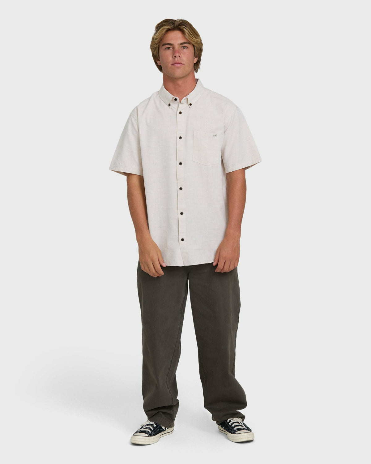 Billabong Men's All Day Short Sleeve Woven Shirt - Khaki