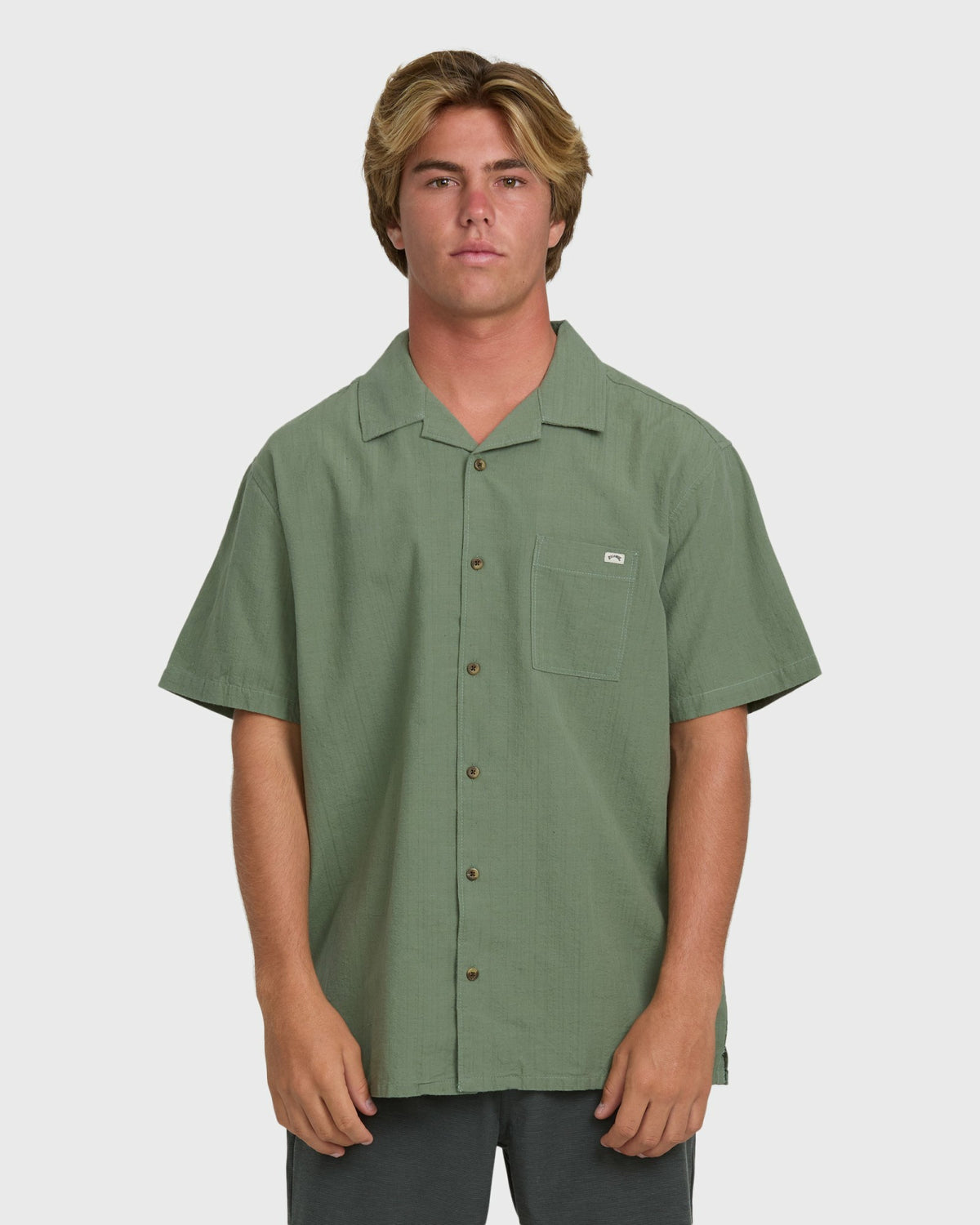 Billabong Men's Victoria Vacay Short Sleeve Woven Shirt - Granite Green