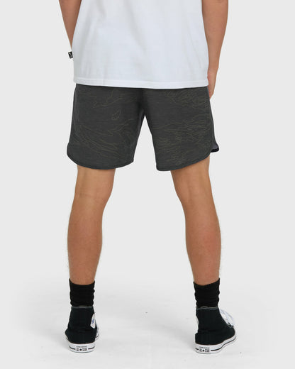 Billabong Men's Surftrek Transit Elastic 17\" Hybrid Shorts - Black Camo