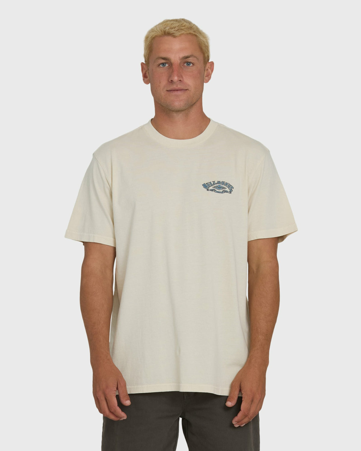 Billabong Men's Heritage Arch Wave Washed Premium Short Sleeve Knit T-Shirt - Oatmeal